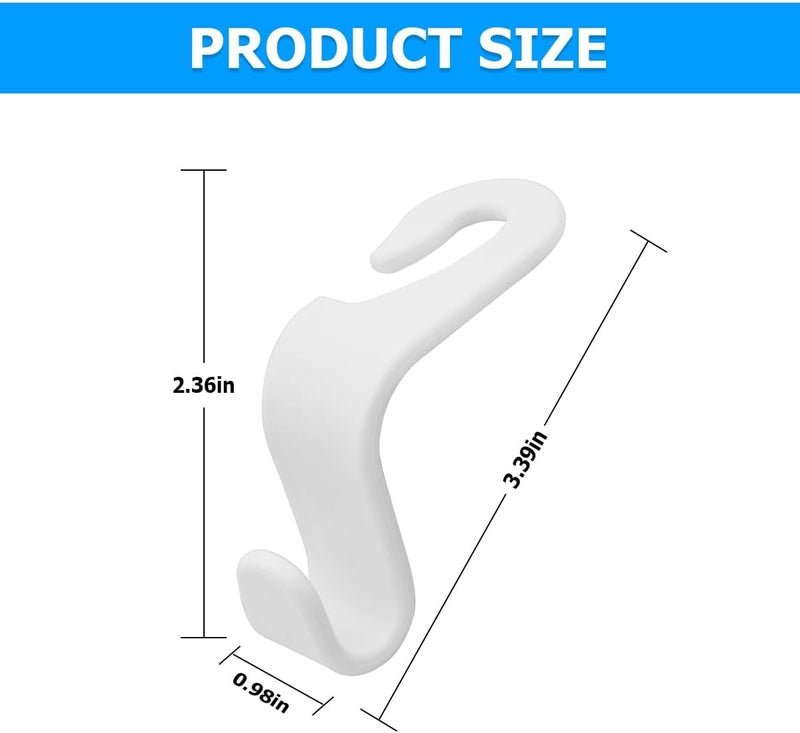 Hanemia 4PCS Car Back Seat Headrest Hooks, Rear Car Seat Storage Headrest Hanger Holder Hooks Organizer, Universal Auto Interior Accessories for Bag Purse Handbag Cloth Coats Grocery (White) - Image 3